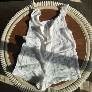 White Textured Jumpsuit